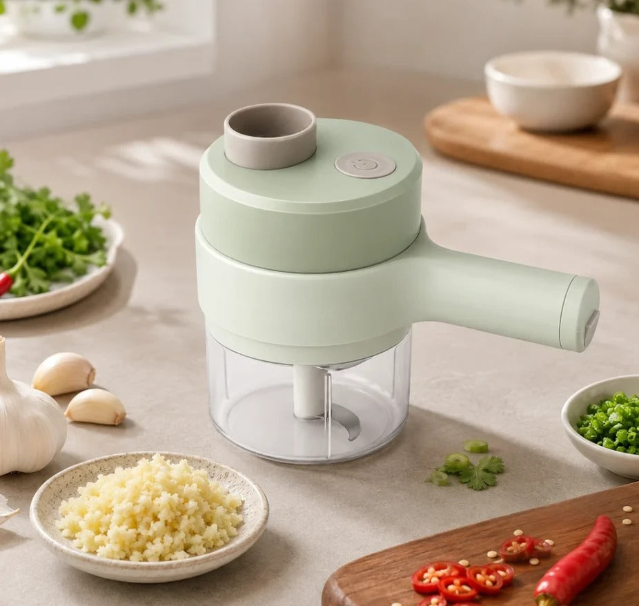 Los dados finos en una encimera de cocina